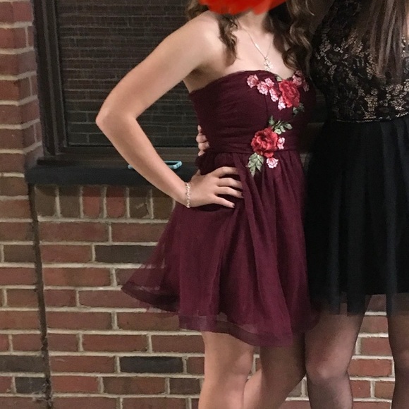 Rose Strapless Homecoming Party Dress - Picture 1 of 4